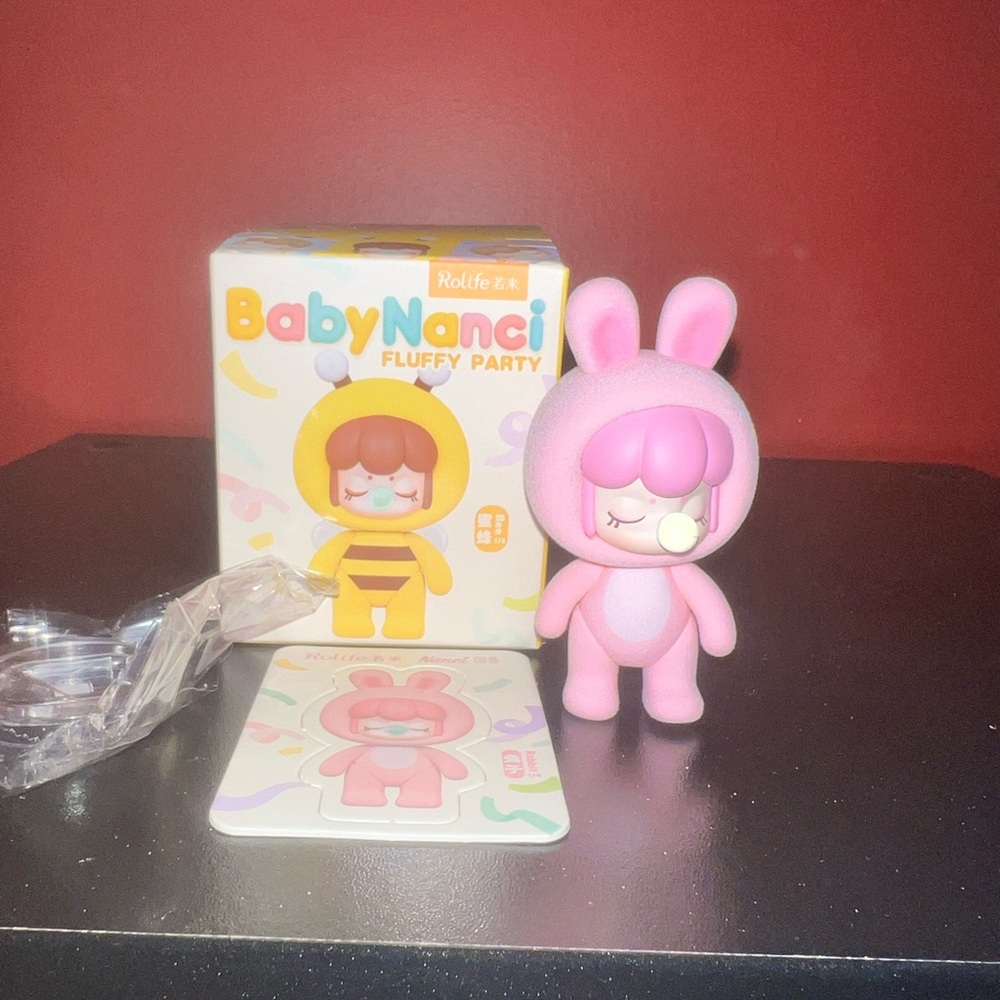 BabyNanci Fluffy Party Pink Bunny Figure by Rolife - Cute Collectible
